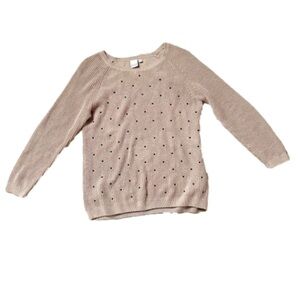 Elle Polka Dot Knit Crew Neck Sweater size Large bundle and save